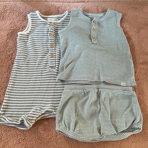 Little Planet by Carters striped summer outfits. One romper and one two piece.